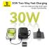 Baseus QPOW2 20000mah Digital Display Fast Charge Power Bank 30w with Built In Dual Type C Cable Black
