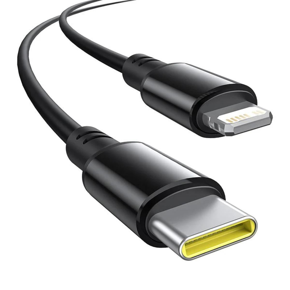 Baseus Circular Car Charger with USB - C / Lightning Cable, 60w, 3a, 1 X USB A 1 X USB - C, Black