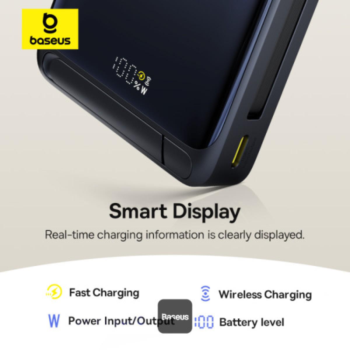 Baseus Nomos 3 In 1 10000mah Power Bank QI2 Certified 15w Wireless Charger