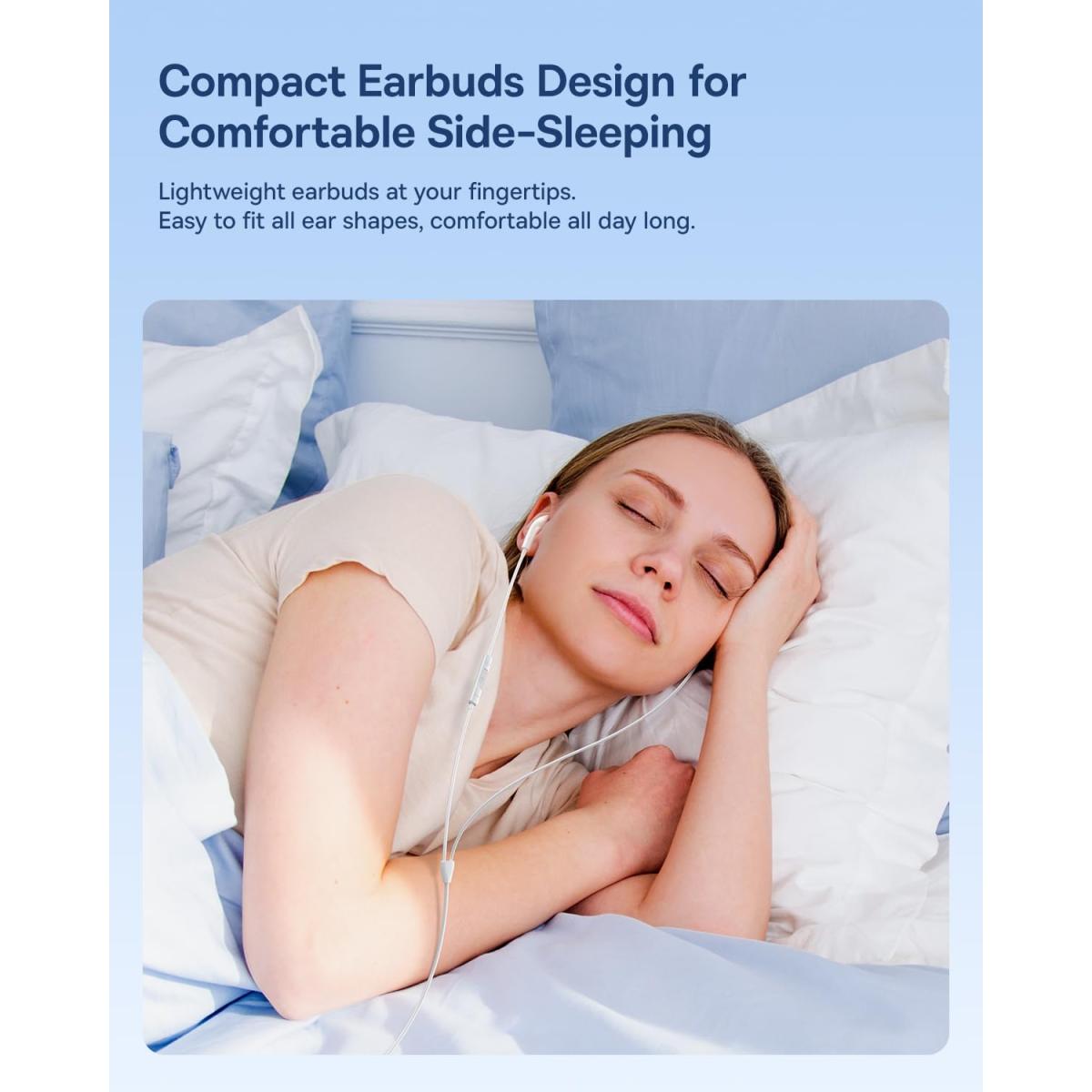 Baseus Encok CZ19 Type C Wired Earphones - USB - C In Ear Headphones with Microphone & Volume Control