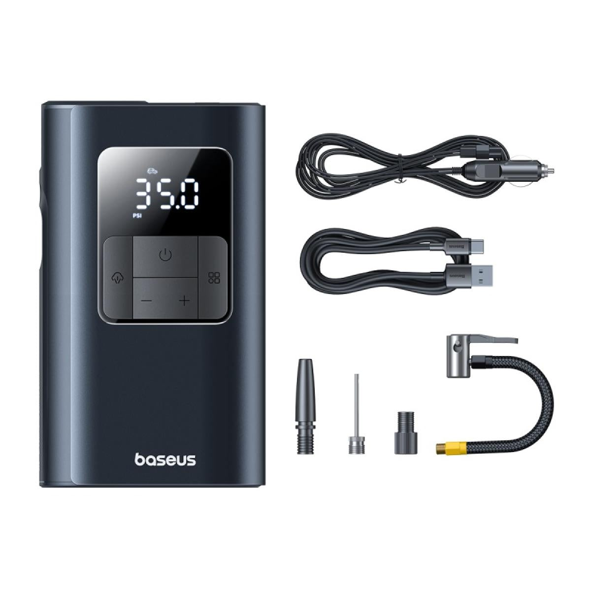 Baseus Car Tire Inflator Pumper VA1 Dual Power Wired & Wireless with Flashlight 6000mAh Power - Bank Baseus Car Tire Inflator Pumper VA1 Dual Power Wired & Wireless with Flashlight 6000mAh Power - Bank
