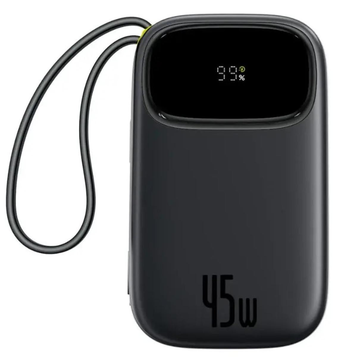 Baseus Qpow 3 Digital Display Power Bank With 2 Built In Usb C Cables 10000mah 45w Cosmic Black Baseus Qpow 3 Digital Display Power Bank With 2 Built In Usb C Cables 10000mah 45w Cosmic Black