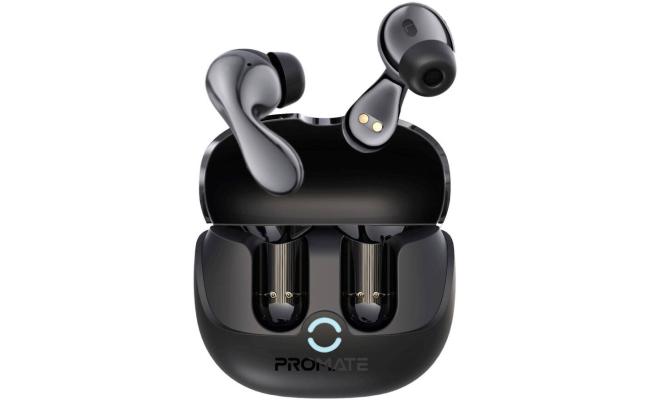 Promate Baton True Wireless Earbuds With Aive And Environmental Noise Cancellation, Bluetooth 5.4, Low Latency Game Mode, 4 Mics For Superior Sound Quality, Transparency Mode, 40hrs Playtime Black Promate Baton True Wireless Earbuds With Aive And Environmental Noise Cancellation, Bluetooth 5.4, Low Latency Game Mode, 4 Mics For Superior Sound Quality, Transparency Mode, 40hrs Playtime Black