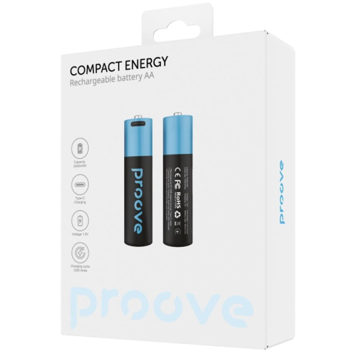 Proove Compa Energy Rechargeable Batteries Aa Type Batteries 2400mwh (2 Pieces) Proove Compa Energy Rechargeable Batteries Aa Type Batteries 2400mwh (2 Pieces)