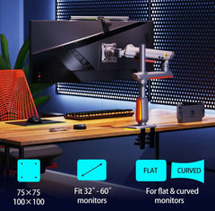 NB NORTH BAYOU L70 GAMING Monitor Stand ARM RGB DESK MOUNT - 32-inch up to 60-inch