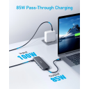 Anker 332 USB‑C Hub – 5‑in‑1 Connectivity, 4K HDMI, 5Gbps USB‑C & USB‑A Data Ports, 100W PD‑IN Pass‑Through Charging, Compact Design - 18 Months Warranty