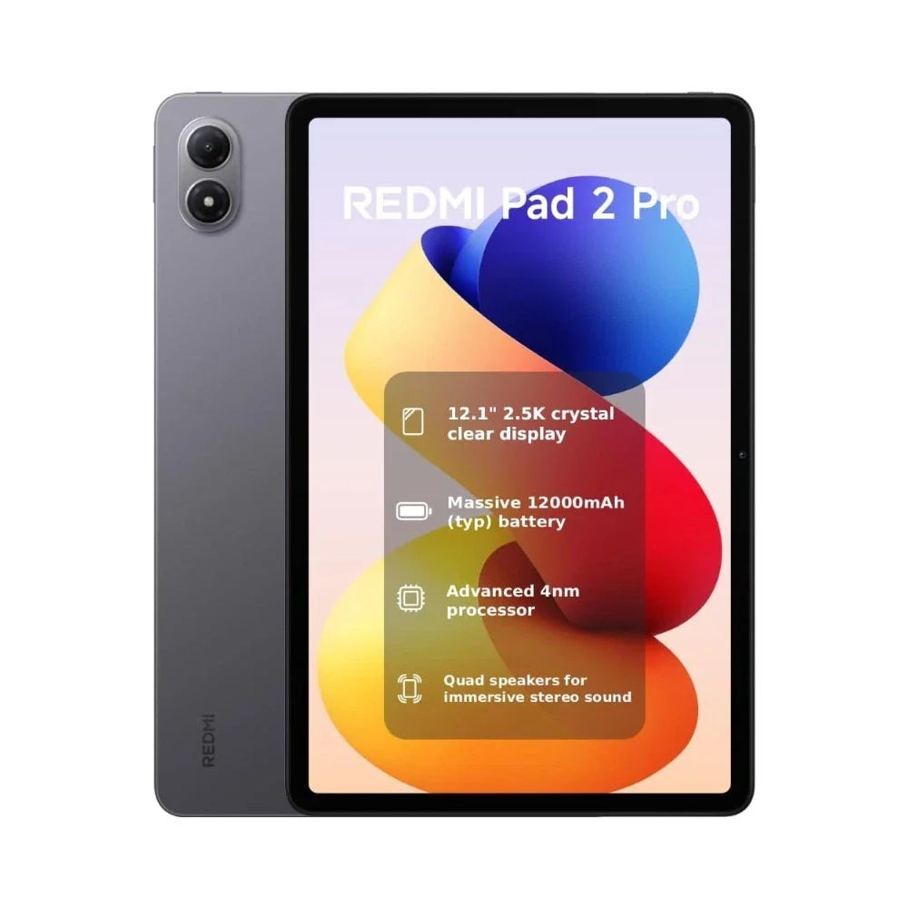 Xiaomi Redmi Pad 2 Pro Tablet Snapdragon 7s Gen4 4nm Octa Core – 8gb Ram 256gb – 12.1 Inch Crystal Clear Display 2.5k 1.07 Billion Colours Ips (1600 X 2560) 120hz 12000 Mah – Wi Fi