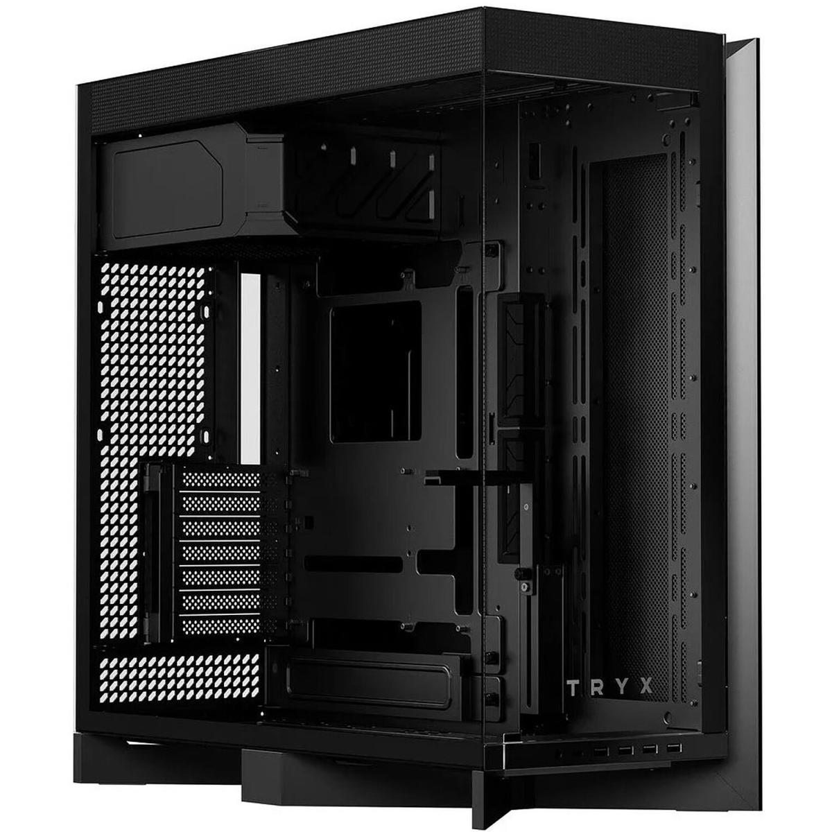 TRYX LUCA L70 (Black) E-ATX Mid Tower Aesthetic Panoramic Tempered Glass Design Gaming case, Type-C, Up To 420mm Radiator, BTF Support TRYX LUCA L70 (Black) E-ATX Mid Tower Aesthetic Panoramic Tempered Glass Design Gaming case, Type-C, Up To 420mm Radiator, BTF Support