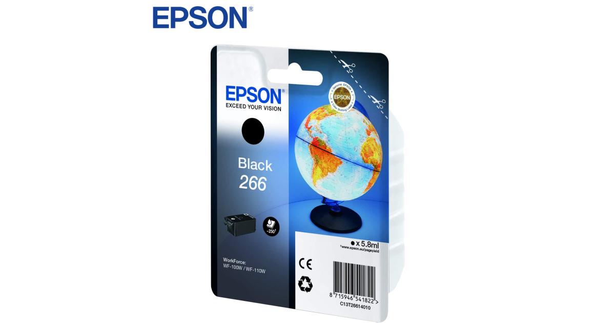 Epson C13T26614010 - SINGLEPACK BLACK 266 INK CARTR - IN RS BLISTER PACK - CompuMe