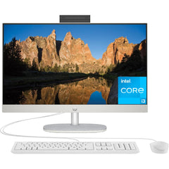 HP All-in-One 24-cr0044ne PC (2024) NEW 13Gen Intel Core i3 6-Cores w/ 24" IPS Full HD 99% sRGB NONE Touch Display - White