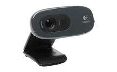Logitech C270 HD Webcam 720p Widescreen HD Video Calling Light Correion Noise-Reducing Mic For Skype, FaceTime, Hangouts, WebEx - Black