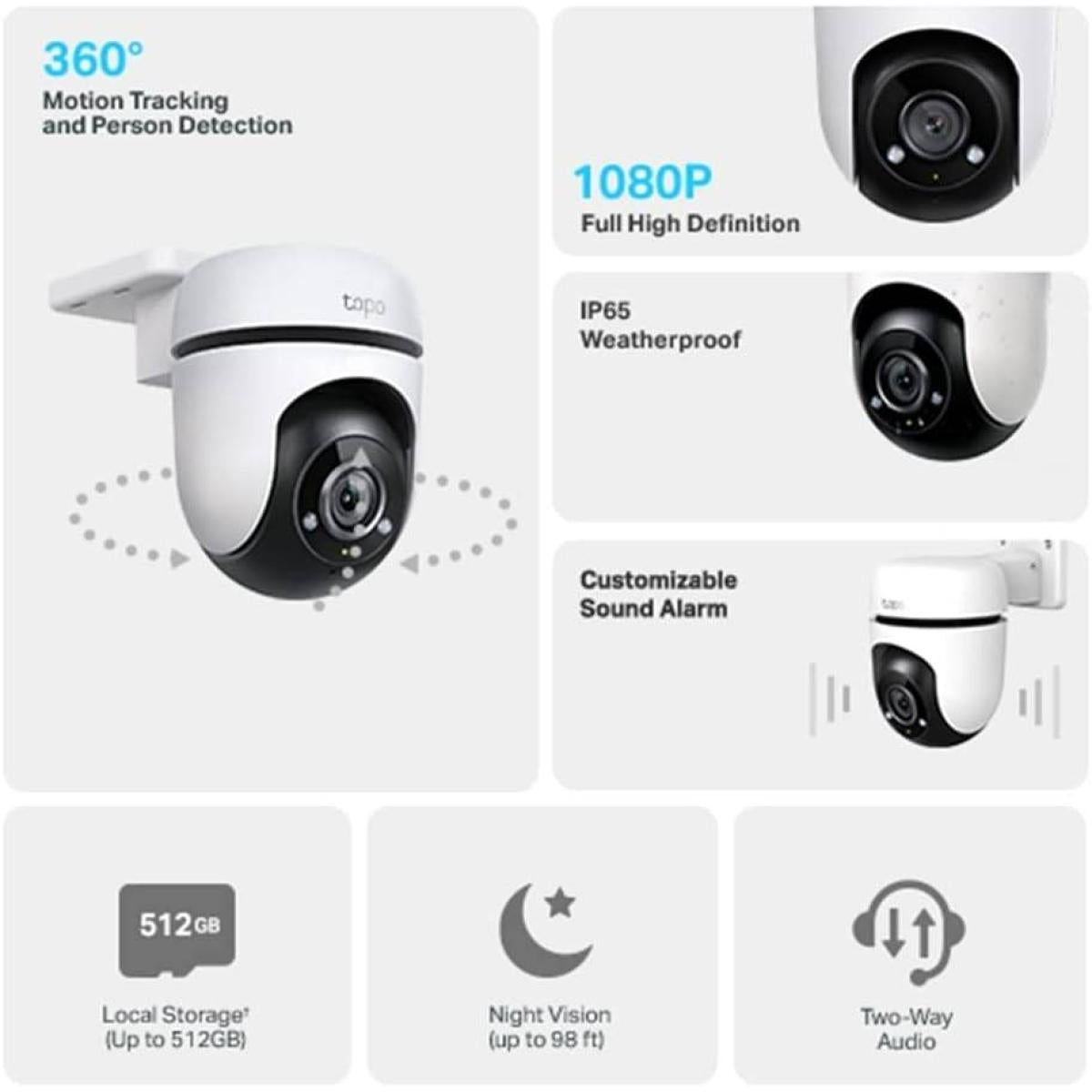 TP - Link Tapo C500 1080p Full HD 2MP Outdoor Pan/Tilt Security Wi - Fi Camera