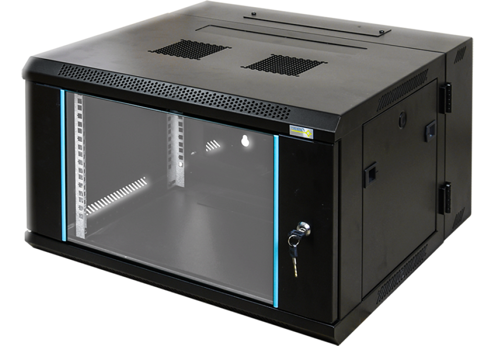 6U Wall Mount Server Rack Cabinet 600x450x350mm – Professional 19" Enclosure with 4-Socket PDU & Fan