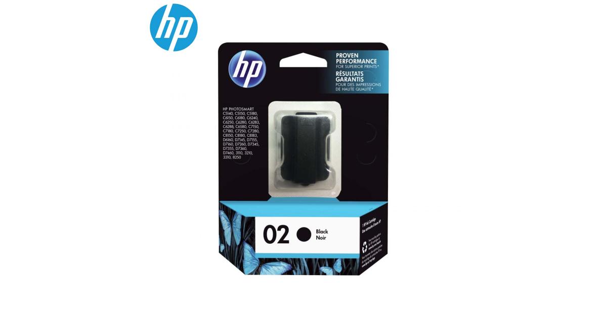 HP C8721WN (02) Black Ink Cartridge (Original), toners and inks hp toners inks