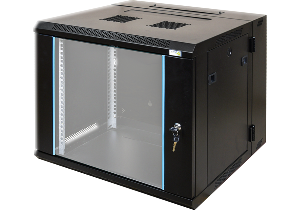 9U Data & Network Server Cabinet 600x450x500mm – Wall Mount Rack with Integrated 4-Way PDU & Cooling