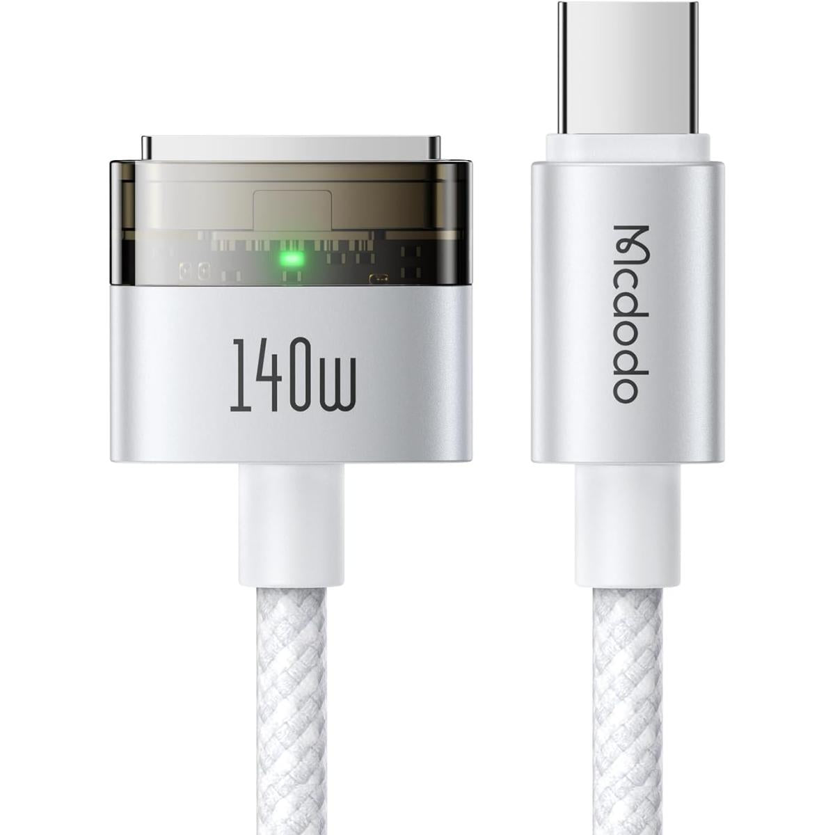 Mcdodo 140W USB-C to Mag-safe 3 Magnetic Charging Cable, 140W Rapid Charging, Mag-safe 3 Charging Cable, Magsafe Charging Cord for Mac Models Compatible with MacBook Air (13/15" M4 Chip), MacBook Pro - White