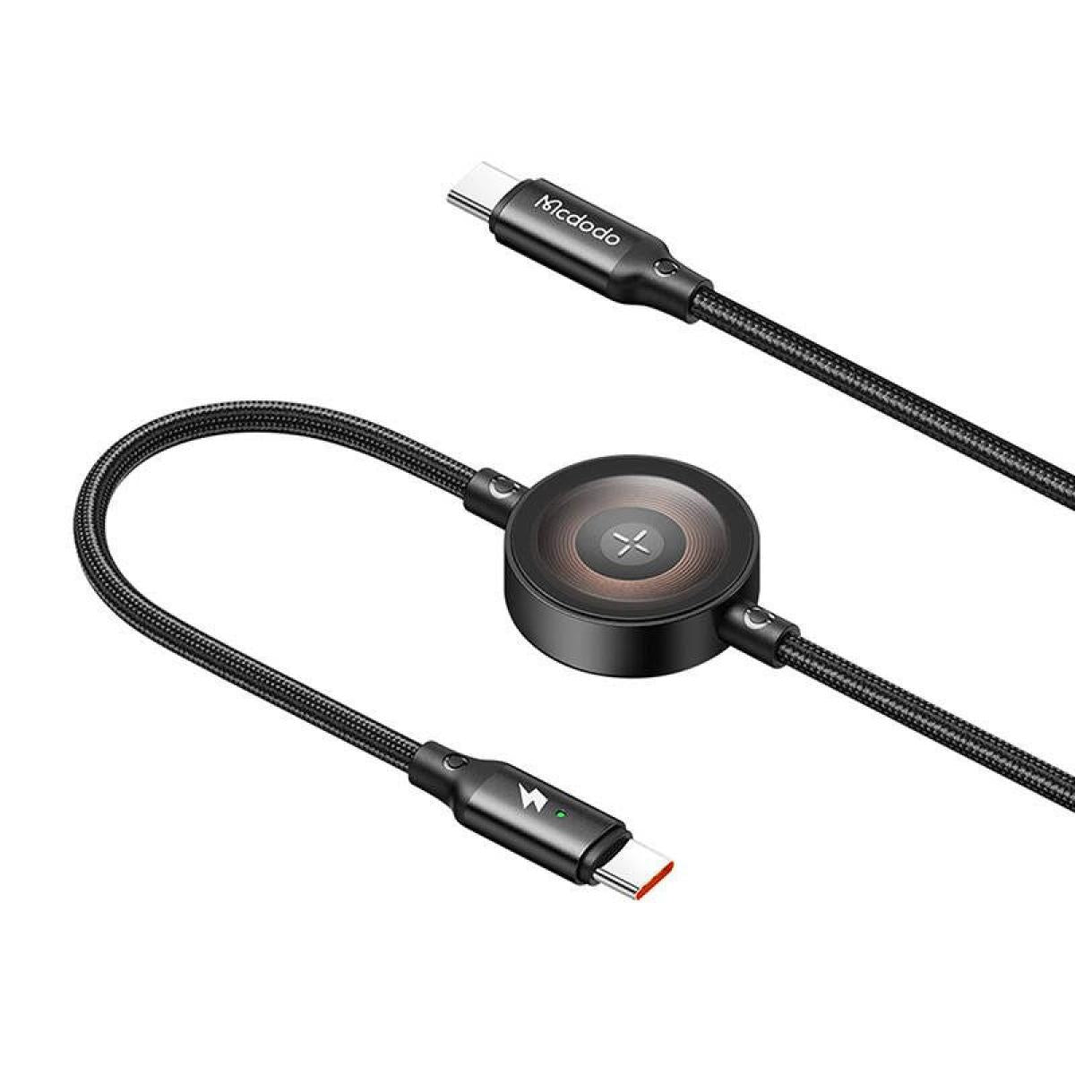 Mcdodo Ca 2580 2 In 1 USB - C Cable + Apple Watch Charger, 60w, 1.5 meter Black, wireless
