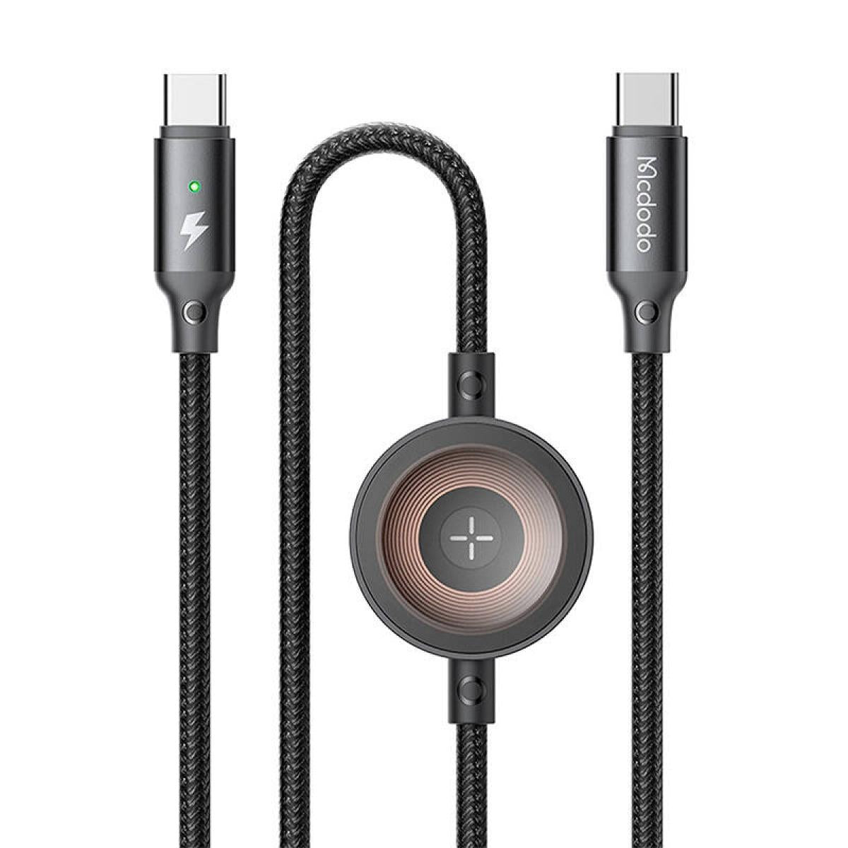 Mcdodo Ca 2580 2 In 1 USB - C Cable + Apple Watch Charger, 60w, 1.5 meter Black, wireless