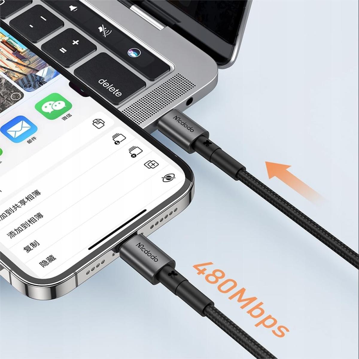 Mcdodo Ca 2851 36w Pd Type C To Lightning Fast Charging Data Cable 1.8m Black Mcdodo Ca 2851 36w Pd Type C To Lightning Fast Charging Data Cable 1.8m Black