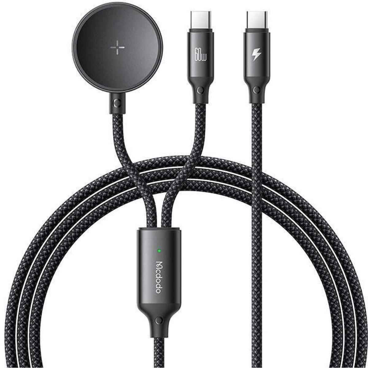 Mcdodo Ca 4210 2 In 1 Usb C & Samsung Watch Charger 60w 1.2m Black