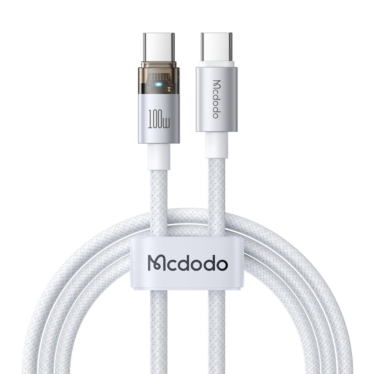 Mcdodo Ca 5582 100w Type C Super Fast Charge & Data Cable With Charge Light (1.2m) Silver Mcdodo Ca 5582 100w Type C Super Fast Charge & Data Cable With Charge Light (1.2m) Silver