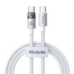 Mcdodo Ca 5582 100w Type C Super Fast Charge & Data Cable With Charge Light (1.2m) Silver - CompuMe