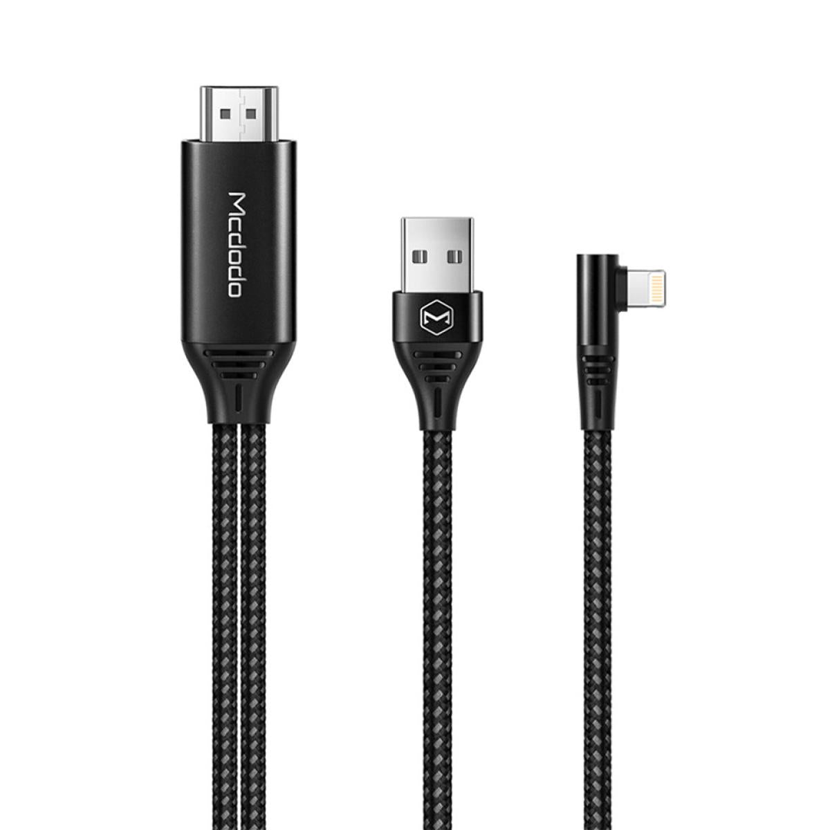 Mcdodo CA-6400 Lightning to HDMI 4K with USB Port HD Adapter TV Cable 2M 90 Degree for iPhone iPad
