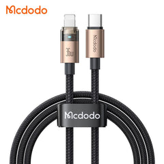 Mcdodo Ca 6941 36w Usb C To Lightning Super Fast Charge & Data Cable With Charge Light (1.2m) Gold