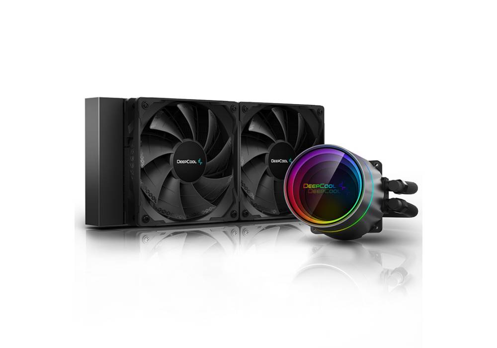 DeepCool Castle 240EX – 240mm ARGB Liquid CPU Cooler, Anti‑Leak Tech, Dual‑Chamber Pump, TF120 S Fans