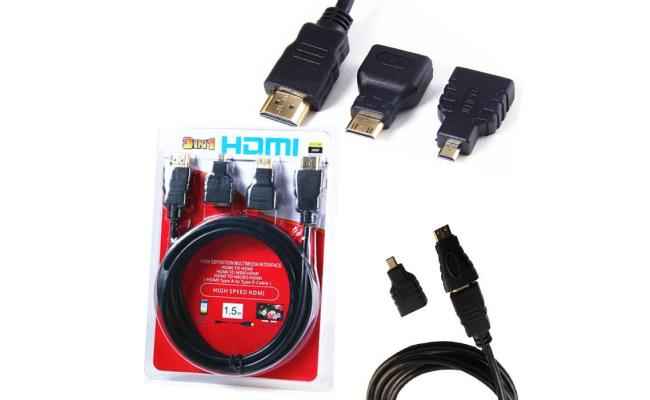 Hdmi 3 In 1 Hdmi To Mini/micro Hdmi Adapter Cable