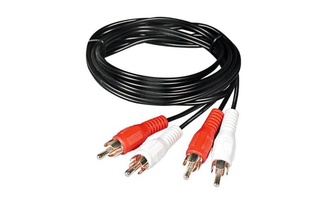 2 Rca Male to 2 Rca Male Stereo Audio Cable 3 meter, cables