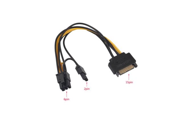 8 Pin Pcie To Sata 15 Pin Power Cable - CompuMe