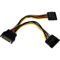 Electop SATA Power Splitter Cable, 6 Inch 15 Pin SATA Male to Dual Female Power Cable