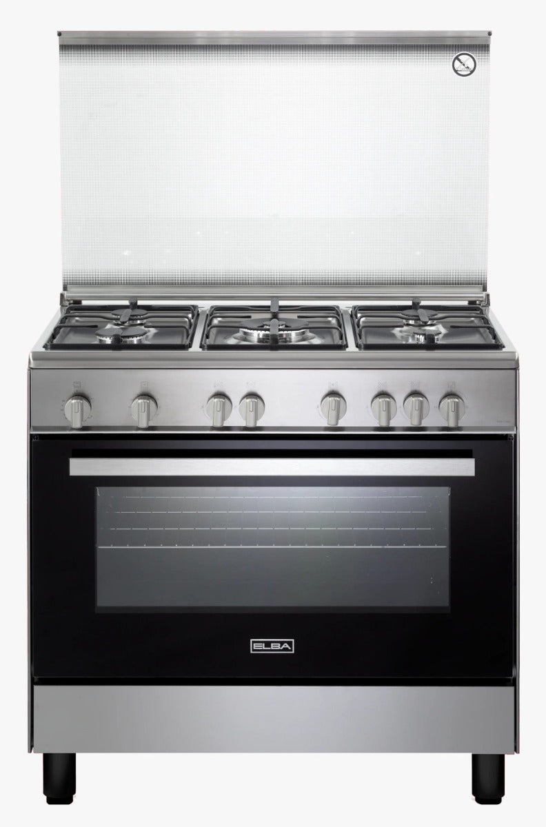 Elba Gas Cooker 90 Cm Stainless Steel with 5 Gas Burners