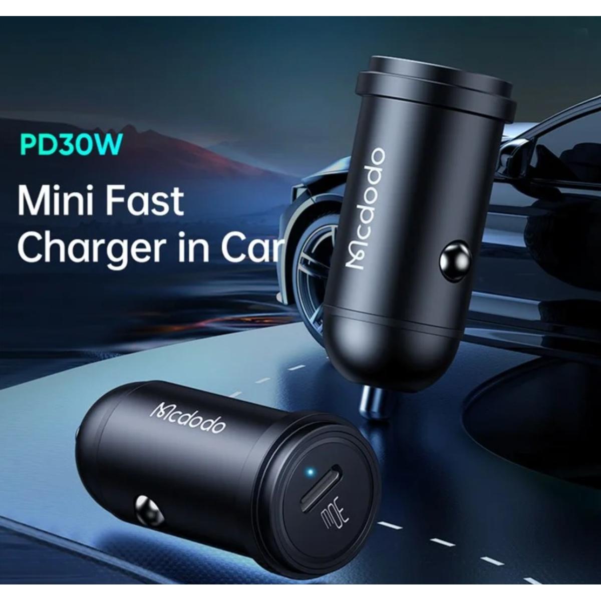 Mcdodo Cc 7491 Pd 30w Fast Charging Type C Single Port Mini Car Charger Black