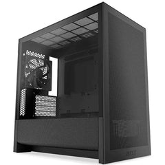 NZXT H3 Flow Mid Tower mATX Tempered Glass Airflow Gaming Case w/ Pre-installed Single F120Q (CV) & USB Type-C Port - Black | CC-H31FB-01 |