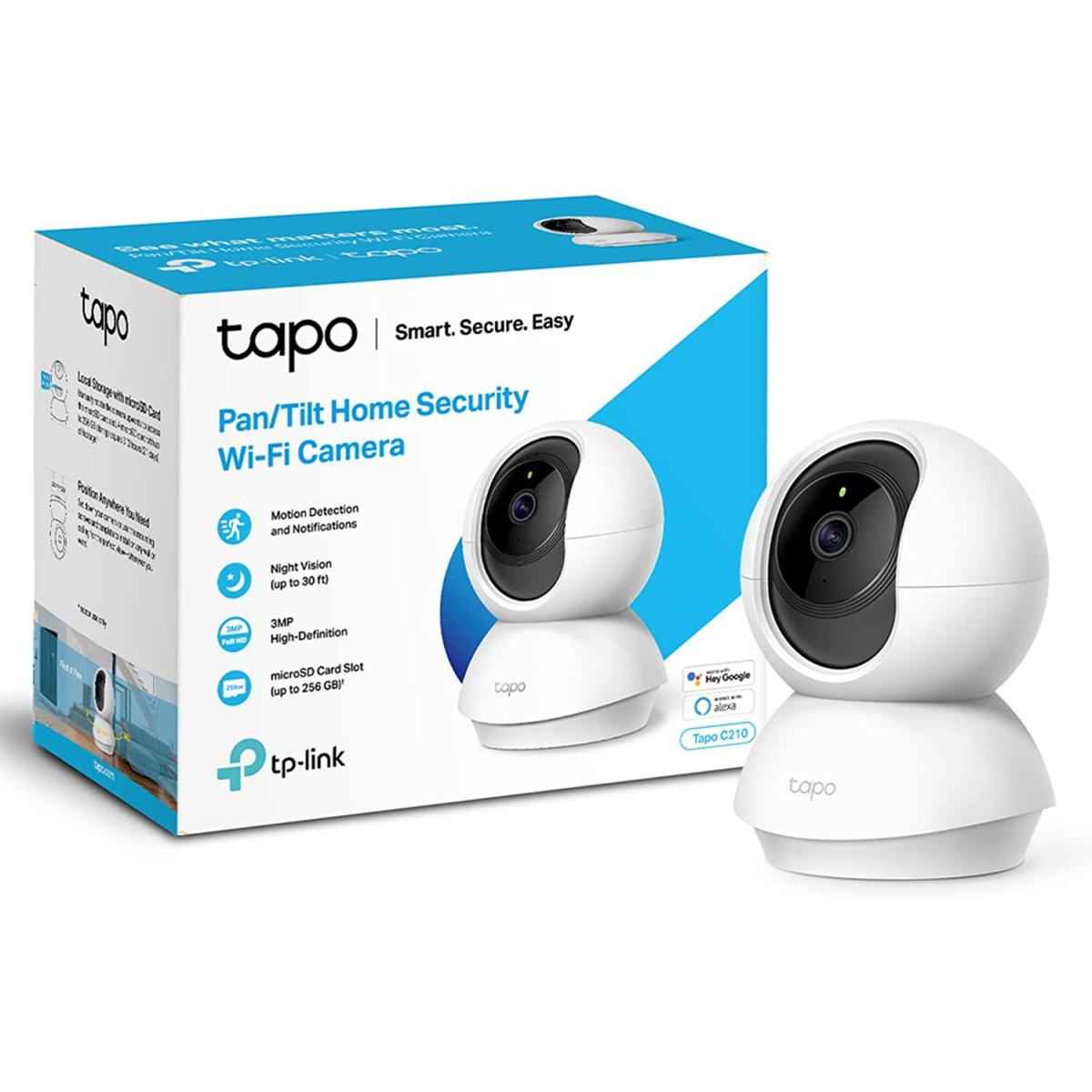 Tp Link Tapo C210 2k (3mp) Pan/tilt Home Security Wi Fi Camera Night Vision Motion Deteion Sound And Light Alarm