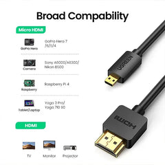 Ugreen 30104 Micro Hdmi To Hdmi Cable 4k60hz 3m