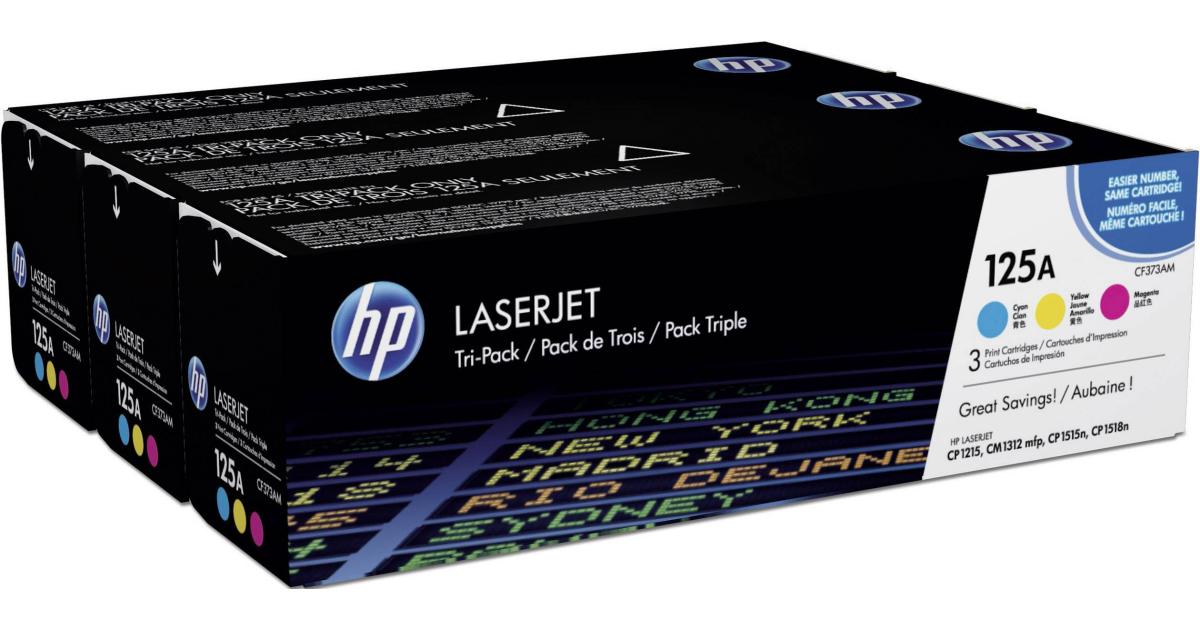 HP 125A Laser Toner Cartridge Set Cyan Yellow Magenta (Original) - CompuMe