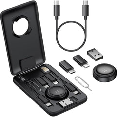 Mcdodo 8 In 1 Multi Funional Digital Storage Case, Appl Ewatch Charger, Type C Cable, Type C To Type A, Micro Usb/lighting Converter, Nano Sim Card Slot, Sd Card Slot, Card Pins, Data Transfer, Fast