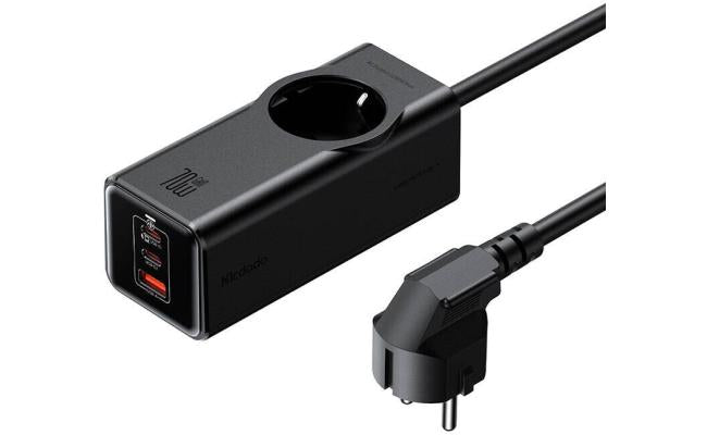 Mcdodo Ch 4620 EU Gan Power Strip 70w, 2x USB - C, 1x USB Black