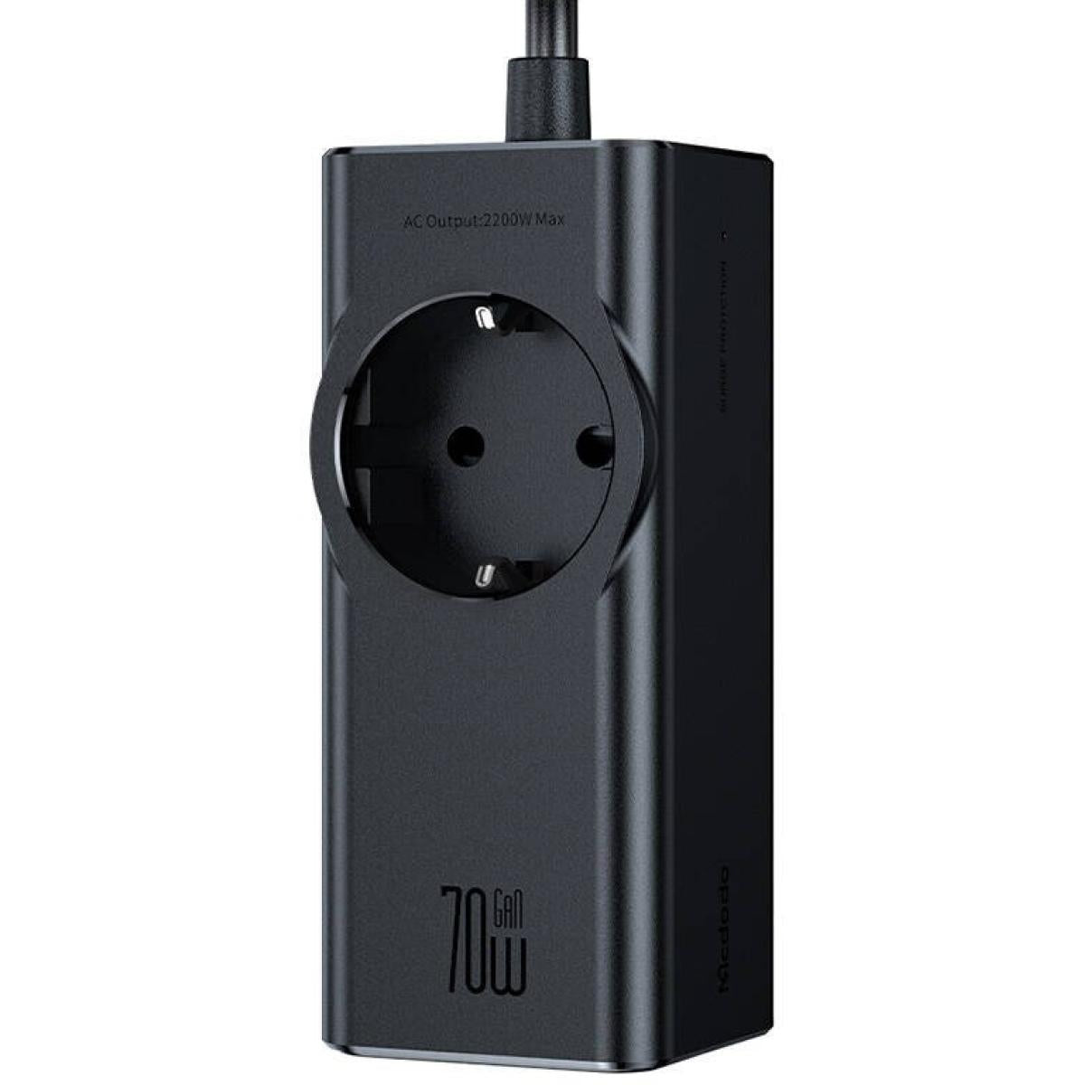 Mcdodo Ch 4620 EU Gan Power Strip 70w, 2x USB - C, 1x USB Black