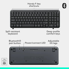 Logitech MK250 Compact Bluetooth & Wireless Mouse and Keyboard Combo Graphite
