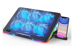 Haing X8 12" To 17" Rgb 6 Fan Gaming Cooling Pad