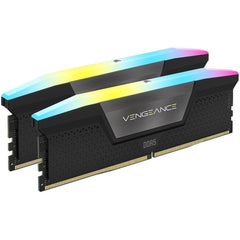 CORSAIR VENGEANCE RGB 96GB (2x48GB) DDR5 RAM 6400MT/s CL32 Memory Kit — Black