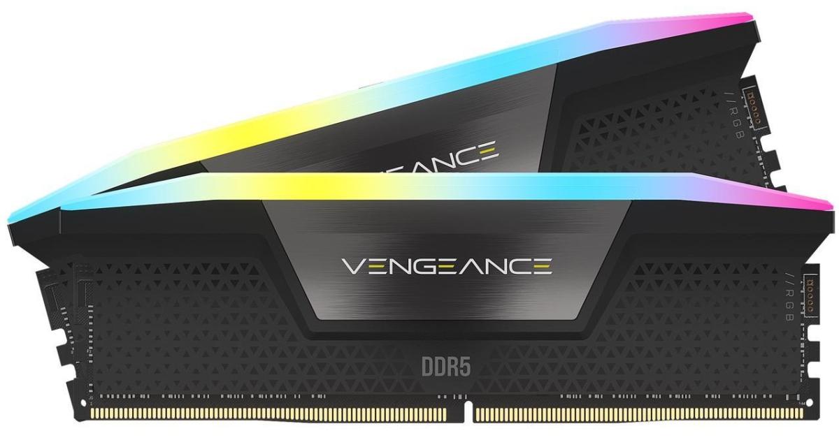 CORSAIR VENGEANCE RGB 32GB (2x16GB) DDR5 RAM 6400MT/s CL32 Memory Kit - Black with memory (ram)