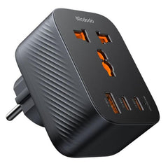 Mcdodo Cp 0750 Universal Travel Adapter One For 4 Outputs (ac + 2 Usb C + Usb) 20w Worldwide Use Eu Travel Plug With 3 Usb Black