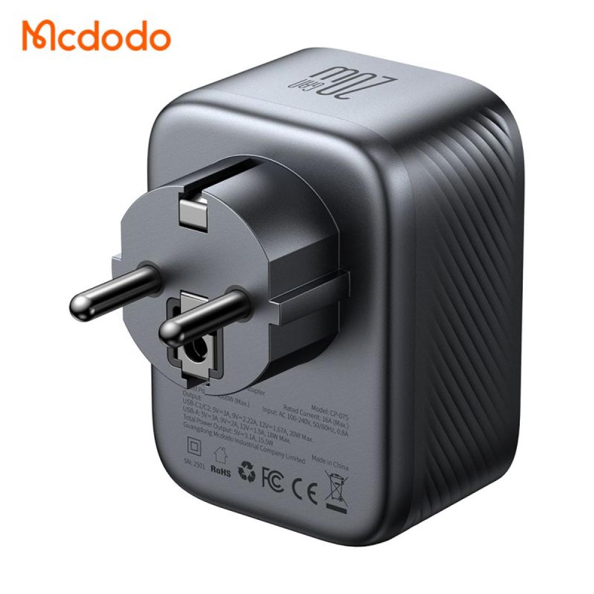 Mcdodo Cp 0750 Universal Travel Adapter One for 4 Outputs (ac + 2 USB - C + USB) 20w Worldwide Use EU Travel Plug with 3 USB Black