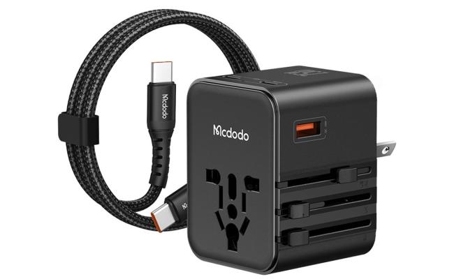 Mcdodo Cp 3260 Mdd G5 Series 25w 2 Usb C + 1 Usb A Universal Travel Power Adapter Charger With Usb C To Usb C Cable Black Mcdodo Cp 3260 Mdd G5 Series 25w 2 Usb C + 1 Usb A Universal Travel Power Adapter Charger With Usb C To Usb C Cable Black