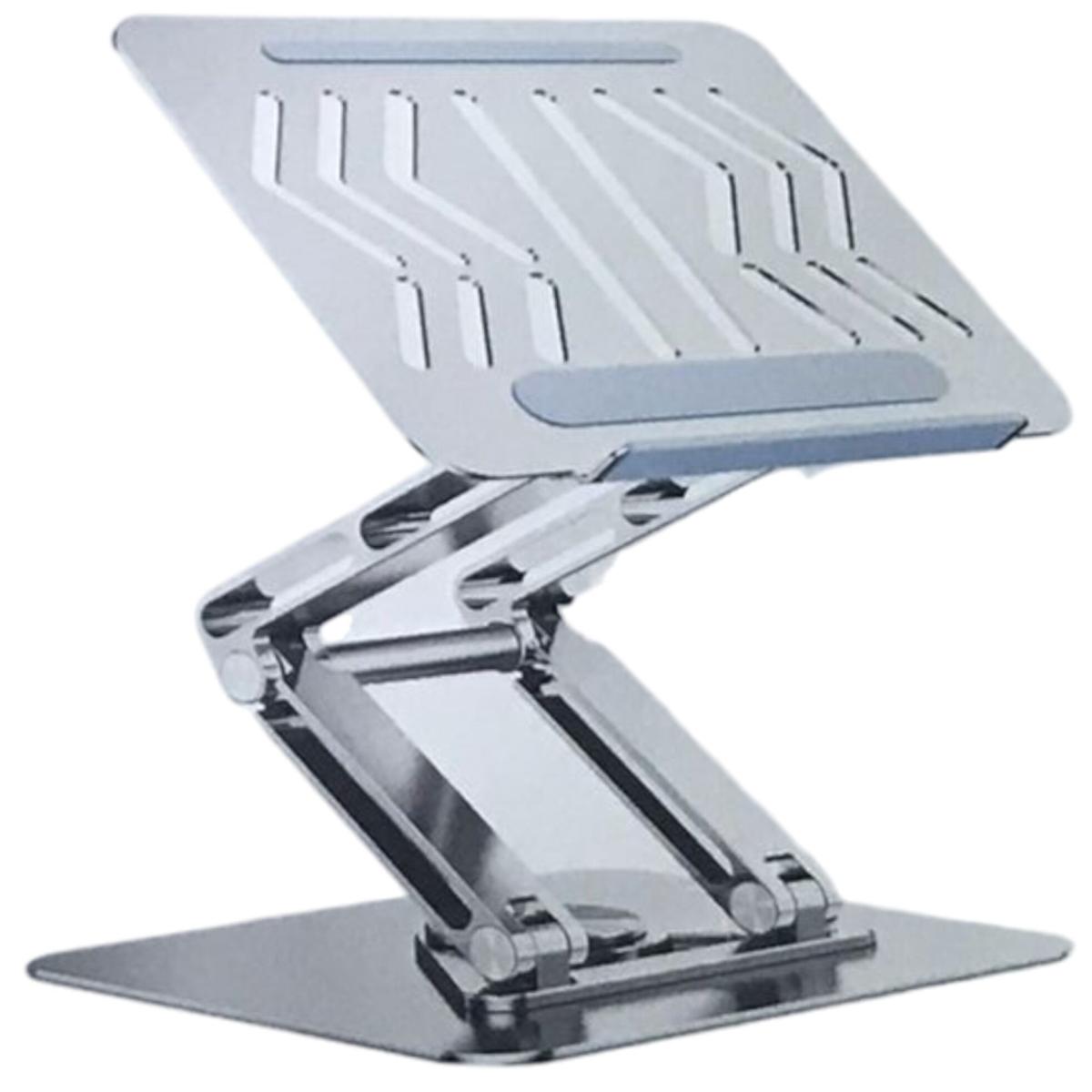 Rtako Rs Cp84s Laptop Stand 3 Level Adjustable Laptop Stand With 360 3d Roating Base Silver - CompuMe